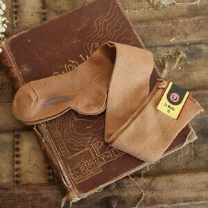 Vintage Baby Stockings, New with Tags, Beige Thigh High Children's Socks, Bear